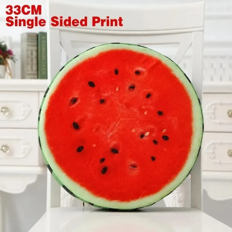 Creative Round Fruit Pillow Fruit Slice Print Plush Fabric Seat Cushion Simulation Stuffed Inner Plush Pillow Sofa Decor — image 17