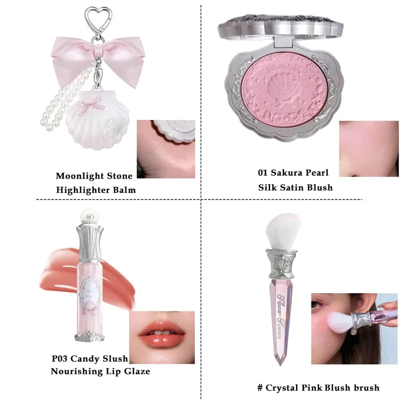 Flower Knows Dual-Ended Highlighter Stick & Blush Set LongLasting Lip Glaze Σετ 4 τεμαχίων — image 11