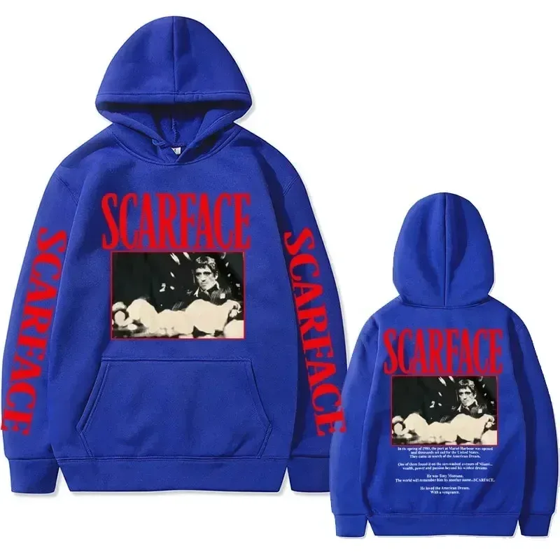 Vintage 90s Movie Scarface Tony Montana Hoodie Men Casual Vintage Pullover Man Hip Hop Hoodies Mens Fashion Oversized Sweatshirt — image 4