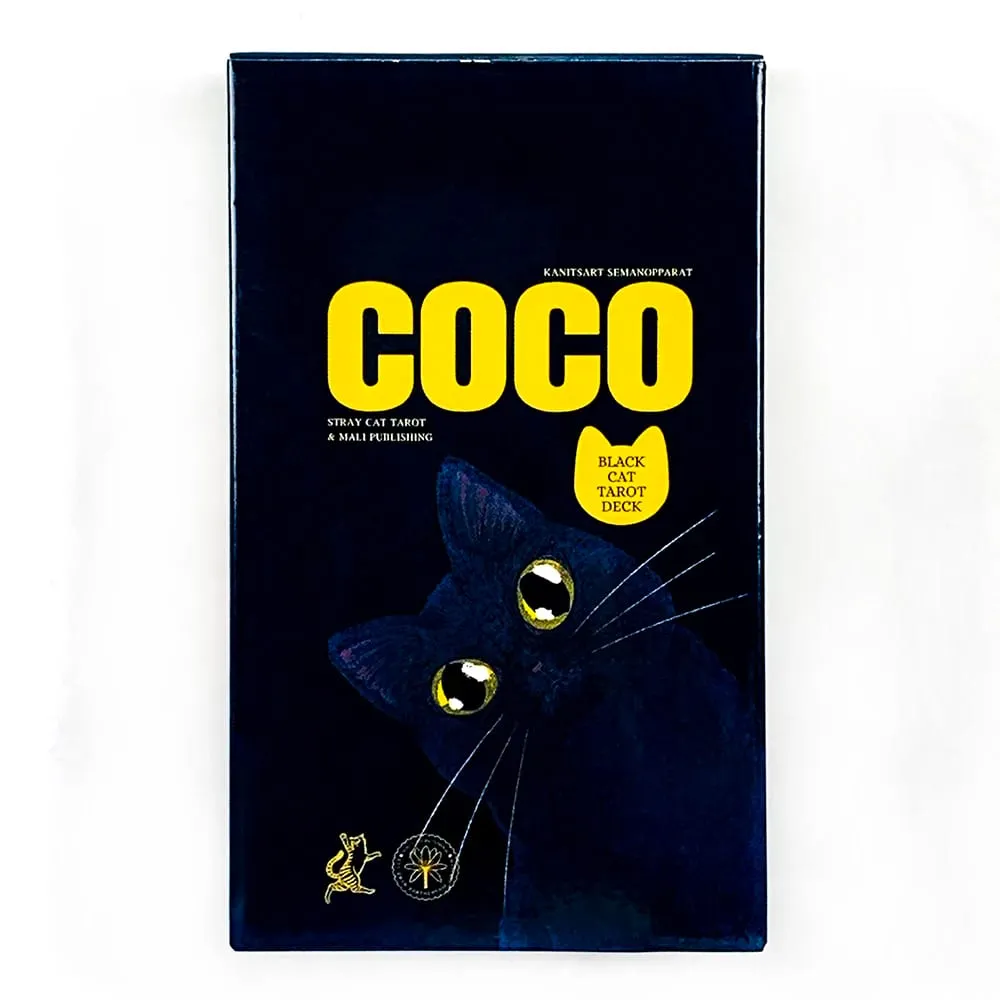 Coco Black Cat Tarot Deck 78 Cute Black Cat Tarot Cards Fortune Telling Divination Card Game for Beginners Cat Lovers