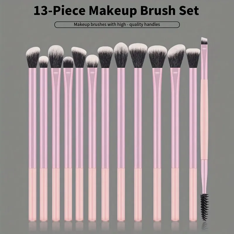 13pcs Professional Makeup Brush Set Soft Face & Eye Brushes for Foundation Concealer Eyeshadow Blending and Highlighting