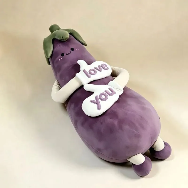80CM Soft Mango Eggplant Plush Long Pillow Cute Healing Sleep Hug Pillow Cushion Doll For Girls Birtthday Gifts — image 6