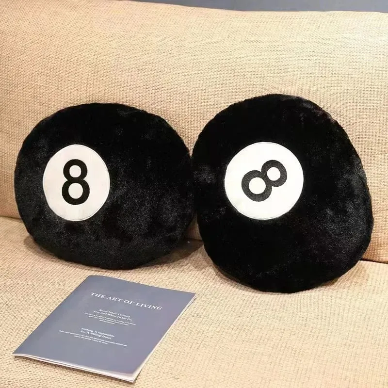 Nice Simulation Billiards 8 Ball Plush Pillow Stuffed Soft Eight Pool Players Home Decor Indoor Sport Creative Gift