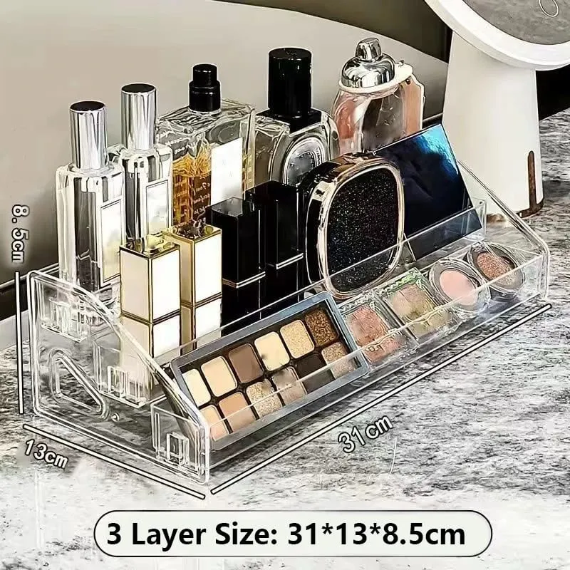 Transparent Cosmetic Organizer Display Case Multi-Layer Makeup Brushes Lipsticks Jewelry Hairpin Storage Rack Desktop Holder — image 8