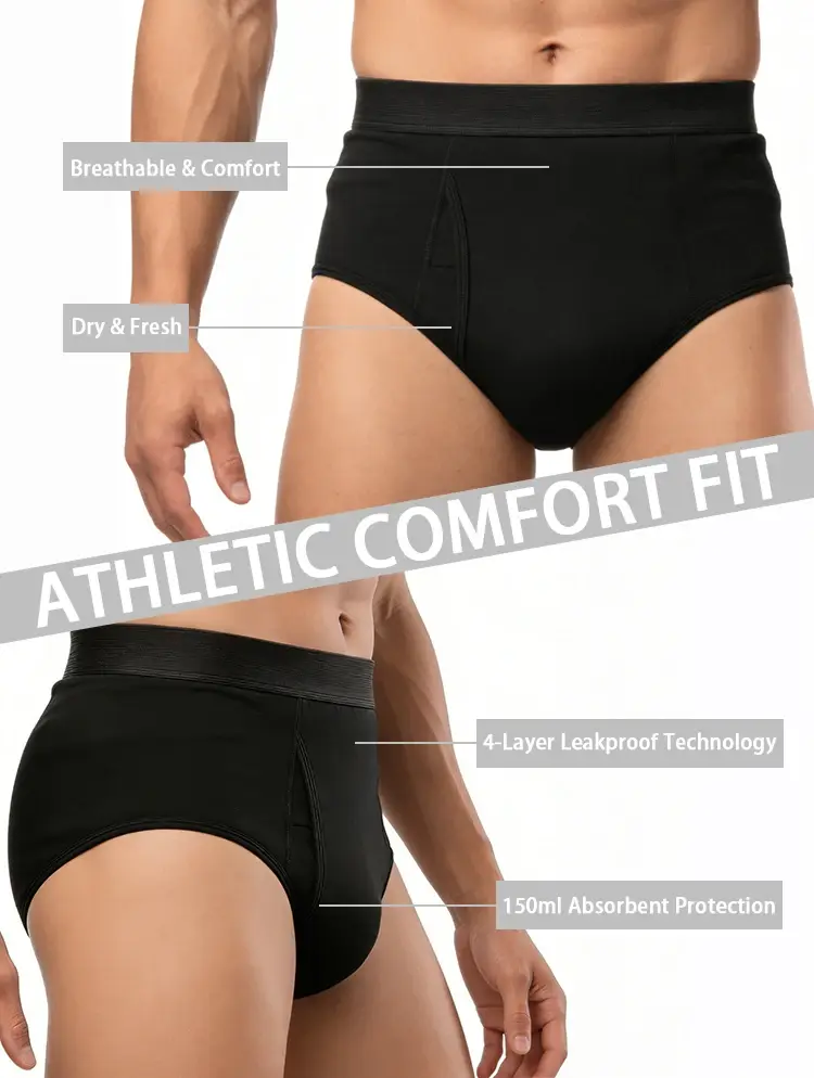 Incontinence Men Briefs Elder Cozy Urinary Panties Odorless Boxers Maximum Absorbency Boyshorts Leak Proof Cotton Underpants — image 6