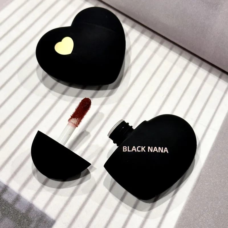 Mini Black Silver Heart Velvet Matte Lipstick Lip Mud Lip Gloss Nude Waterproof Lasting Lip Tint Cosmetic Makeup — image 4