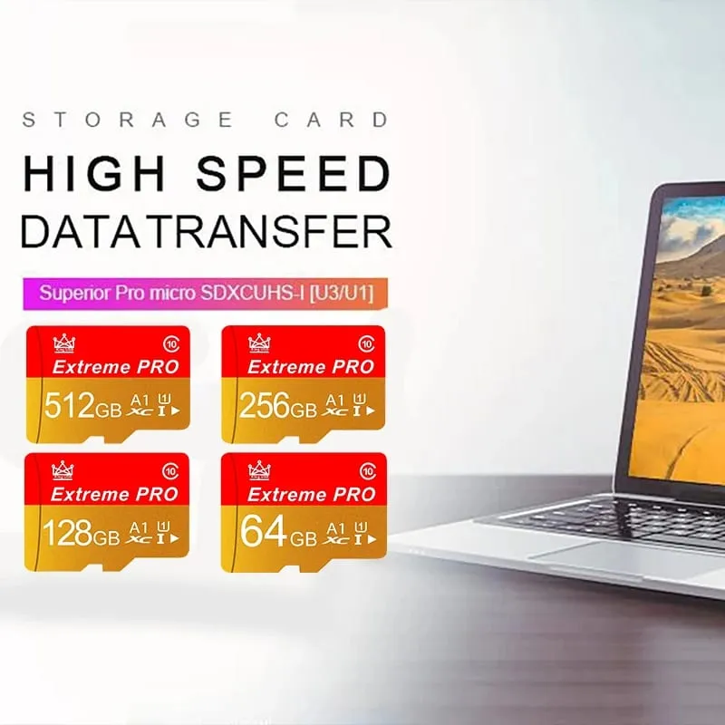 Quick Transfer Durable Memory Card and Micro SD Card SD Cards TF Cards 32GB / 64GB / 256GB / 512GB for Security Camera CCTV