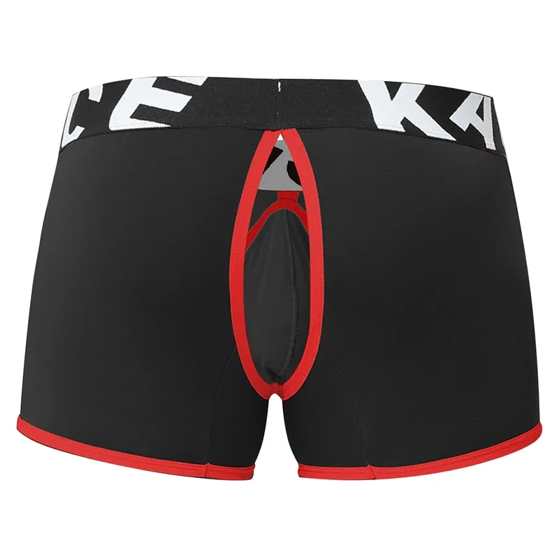 Mens Sexy Boxer Underwear Open Back Underpants Removable U Convex Pouch Panties Middle Waist Knickers — image 14