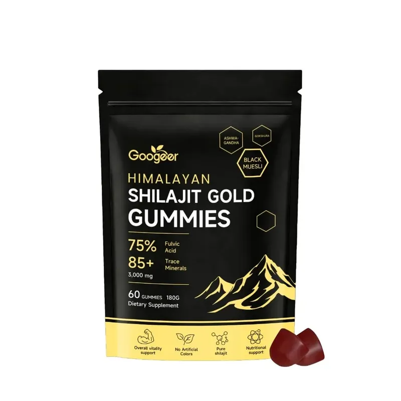 Himalayan Shilajit Gold 60 Gummies Minerals Formula รองรับการเพิ่มพลังงานและความมีชีวิตชีวาของร่างกาย ผลิตภัณฑ์เสริมอาหารจากธรรมชาติ