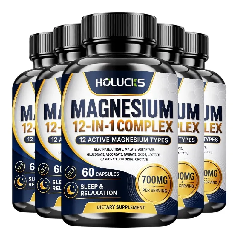 Magnesium Capsules with 1000mg Citrate Support Relaxation Relieve Fatigue Cardiac Health Daily Vitality for Men & Women