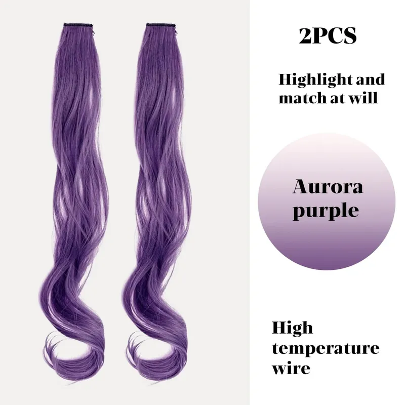 Color synthetic highlighting curly hair extension piece wig woman hanging ear dyeing pair heat-resistant wig piece — image 8