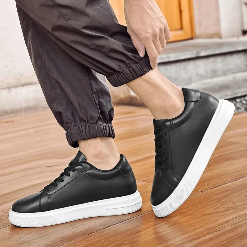 New Men's Sneakers Elevator Shoes Heightening Height Increase Insole 6-10CM High Heels Shoes Leather Sport Shoes Men Shoes — image 7