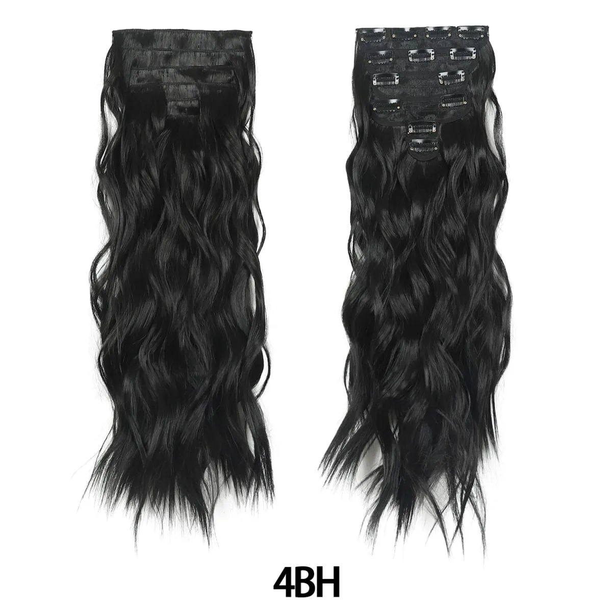 Clip in Hair Extensions 6PCS Thick Synthetic Hair Long Beach Waves hair Invisible Lace Weft Natural Soft Hairpieces for Women — image 11