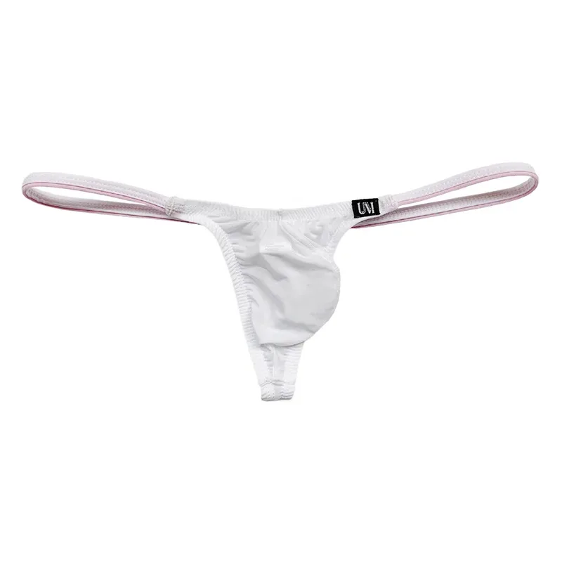 Men's Ice Silk Thin Strap Thong Underwear Low Waist Sexy Breathable Bulge Pouch T-Back Briefs Panties 0116 — image 7