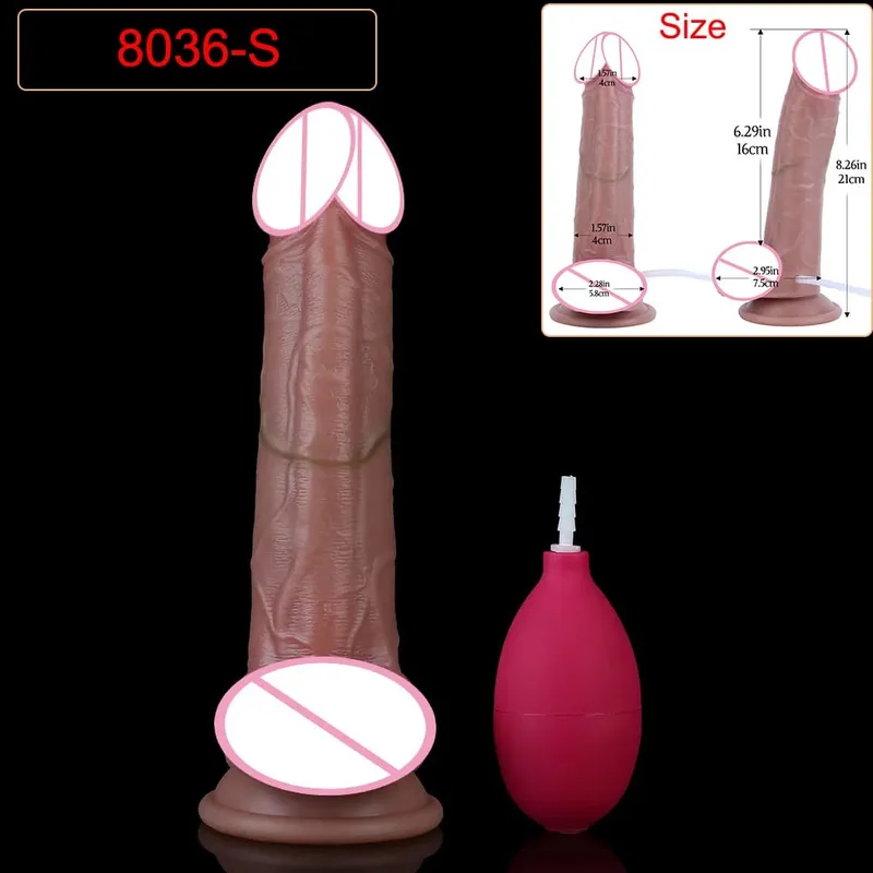 Deep Veins Ultra Squirting Dildo Silicone Skin Touch Long Ejaculating Butt Plug For Men Women G-Spot Stimulate 18+ Sex Toys — image 12