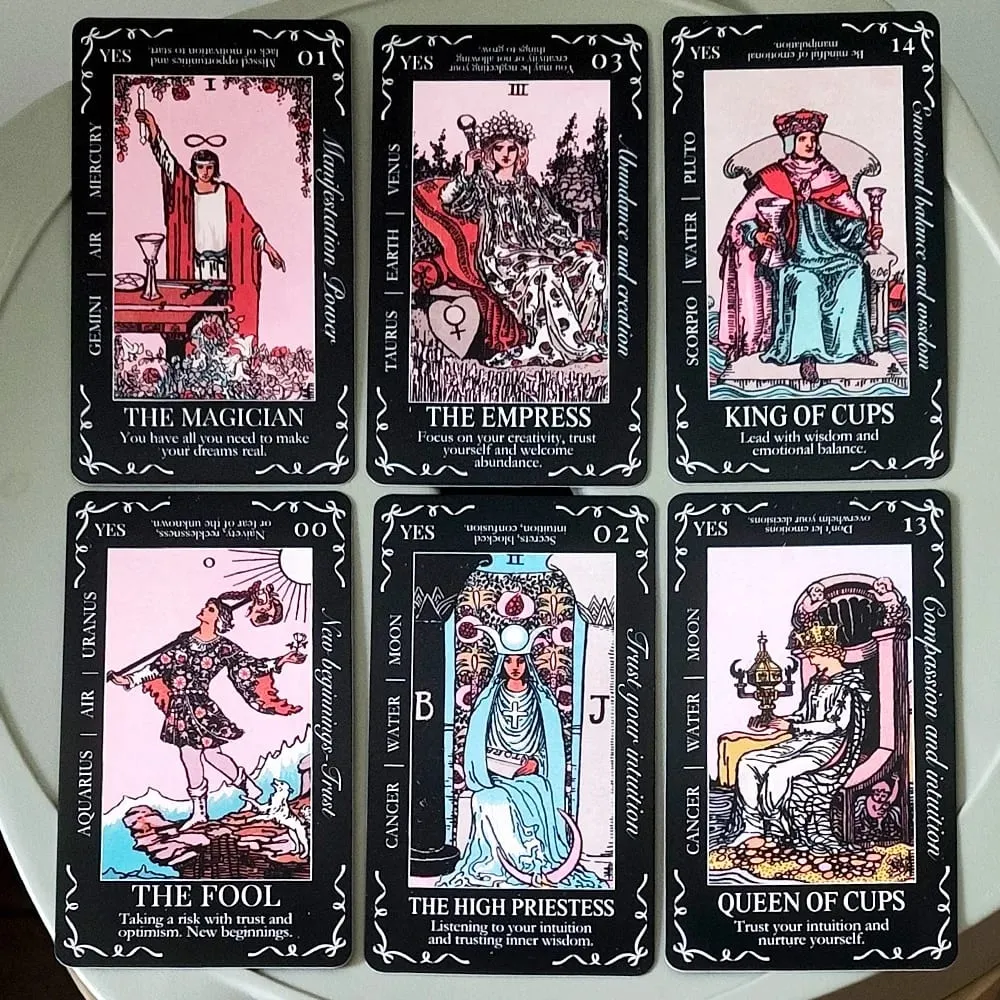 Beginners Tarot Deck in Tin Box with Guidebook 11*6.2cm 78 Tarot Cards with Astrology & Numerology Insights — image 3