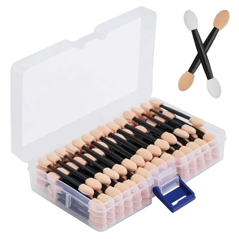 50/100/200/300/500PCS Dual Sides Eye Shadow Sponge Applicators with Container Length Eyeshadow Brushes Makeup Applicator — image 2