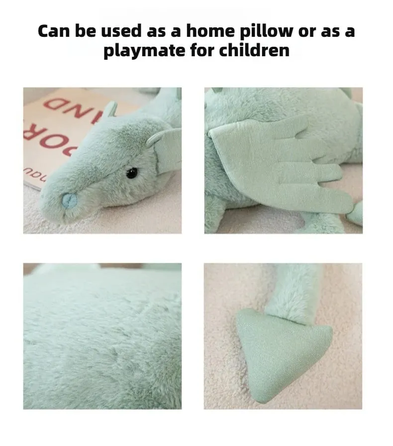 Blue Dragon Plush Toy Cute Soft Stuffed Animal with Colorful Spikes Wings Kids Birthday Gift Home Decoration Comfort Companion — image 9