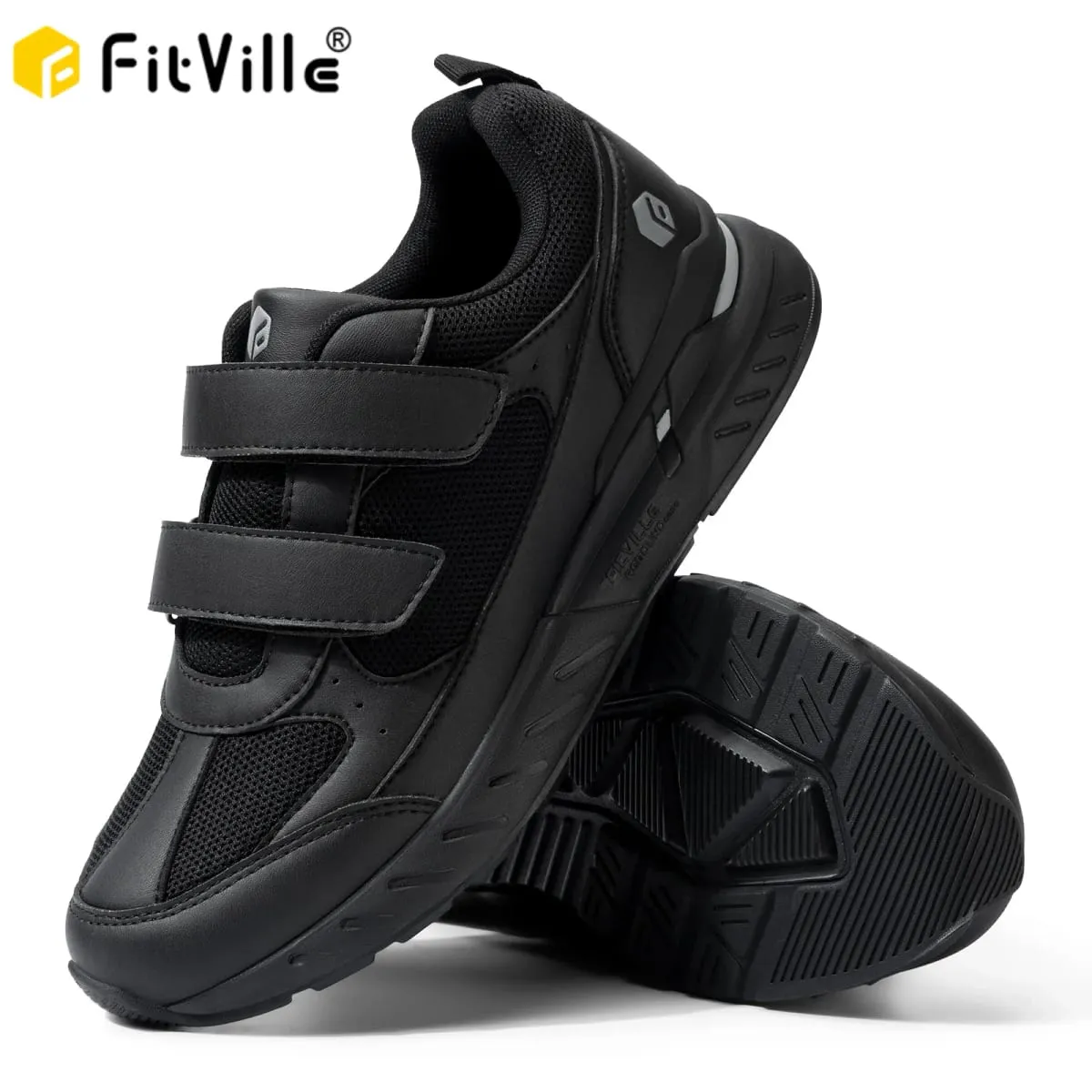أحذية FitVille لمرضى السكري للرجال ذات عرض واسع للغاية وإغلاق قابل للتعديل أحذية مشي سهلة الارتداء لتخفيف آلام القدم والتورم — image 1