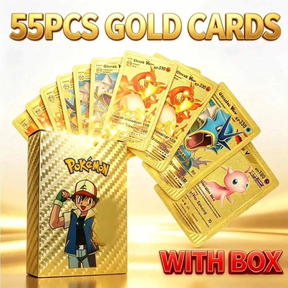 English version Golden Monster trading cards 55 cards with gift box rare shiny cards game cards anime collectibles — image 6