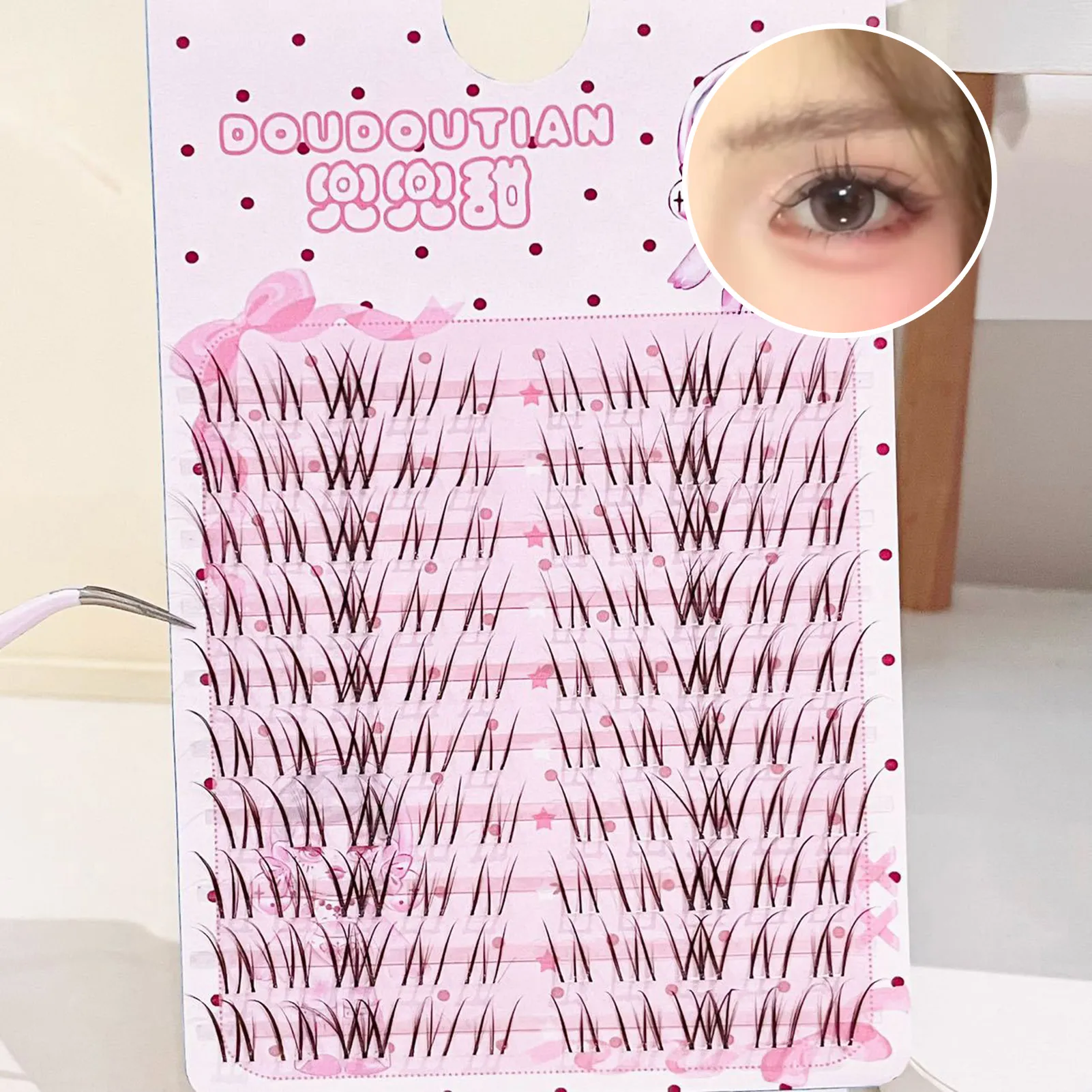 3/10 Rows Sweet Brown Wispy False Eyelashes Natural Airy Manga Style Eyelash Extension For Beginners 7-12mm Perfect Eye Makeup