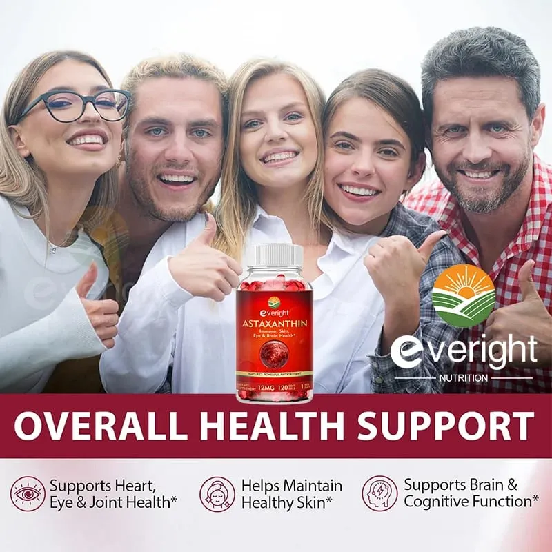 Astaxanthin - 12mg Premium Antioxidant Supplement to Support Eye Skin Joint & Immune System Health - Non-GMO & Gluten-Free — image 4