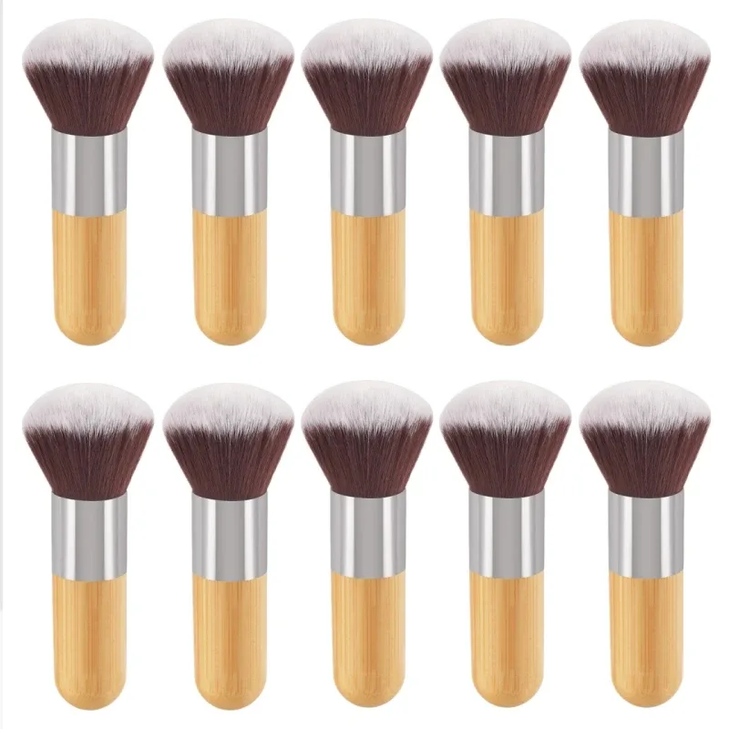 Bamboo Handle Foundation Brush Loose Powder Makeup Brushes Blush Contour Liquid Foundation Cream Professional Face Beauty Tools — image 14