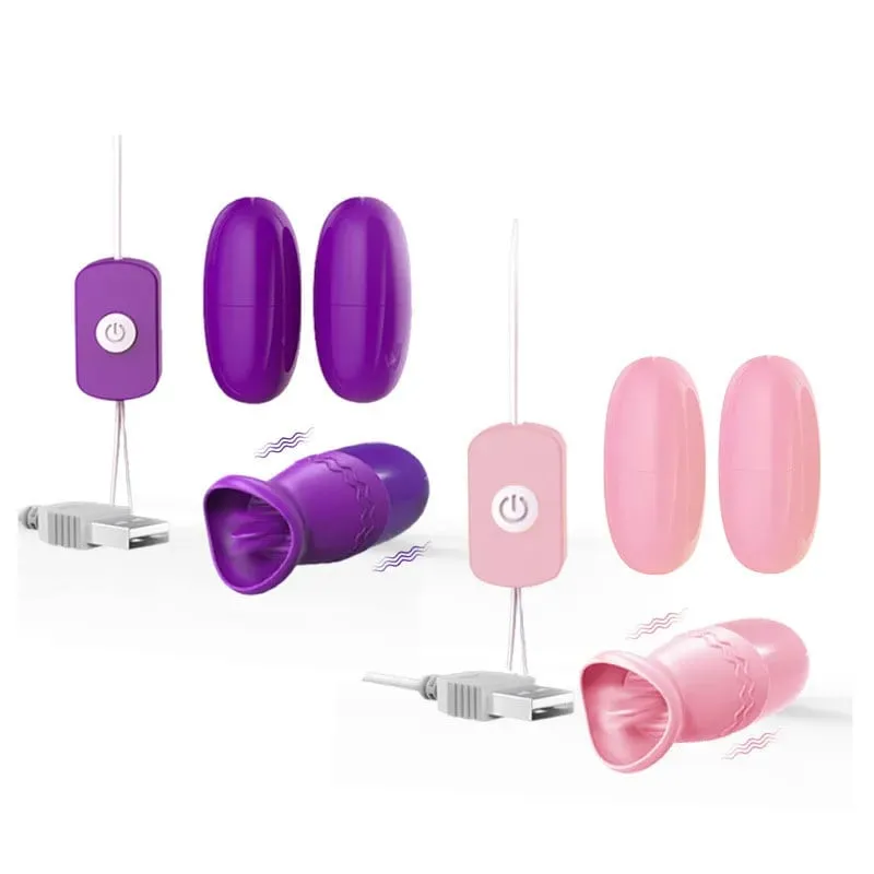 Two Balls Vibrator Tongue Licking Vibrating Jump Eggs Clitoris Stimulator Adult Product Sex Toys For Women Female Masturbation — image 2