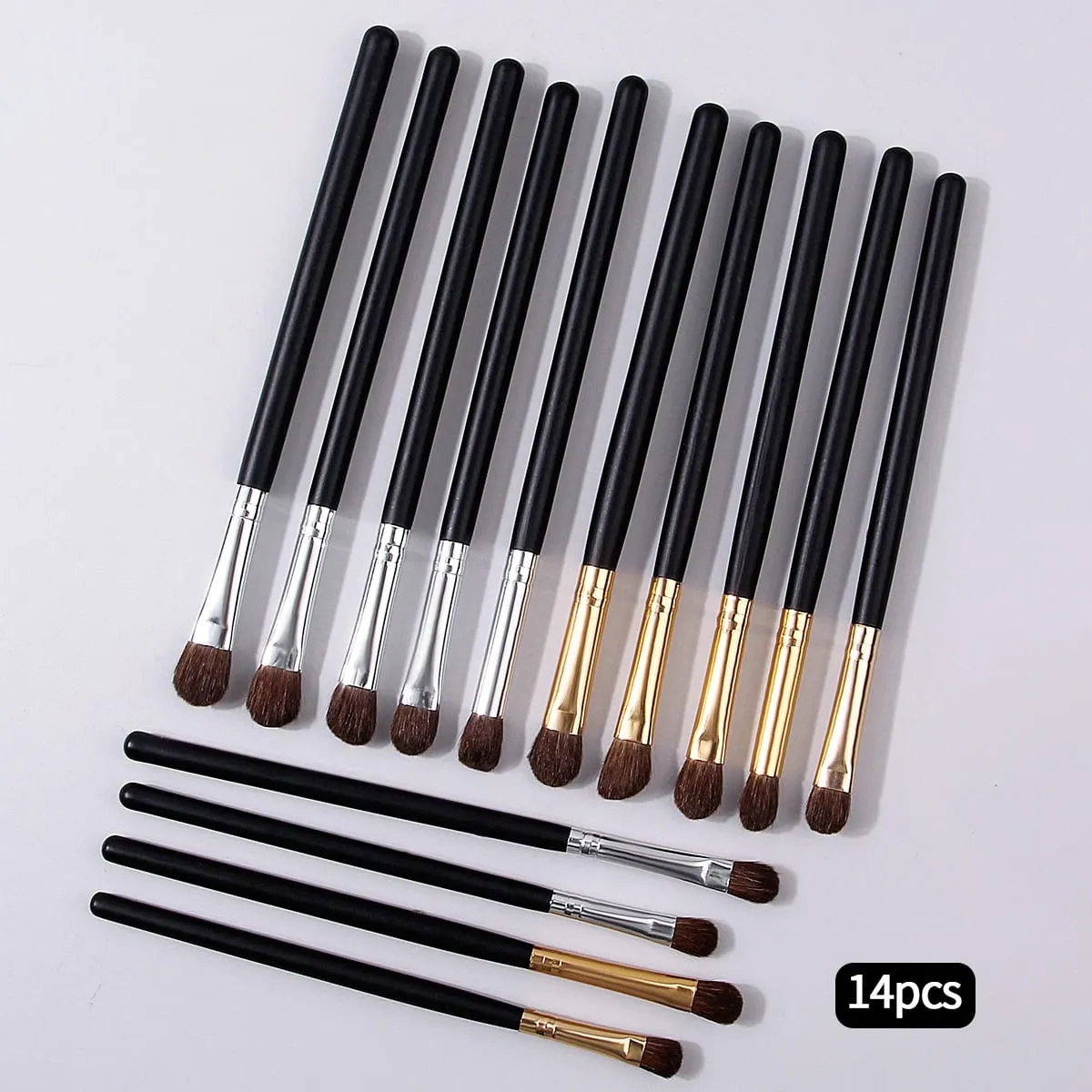 14 Pieces Wooden-Handled Eye Makeup Brushes Eyeshadow Brushes and Eyebrow Brushes Are Multi-Functional Beauty Tools — image 2