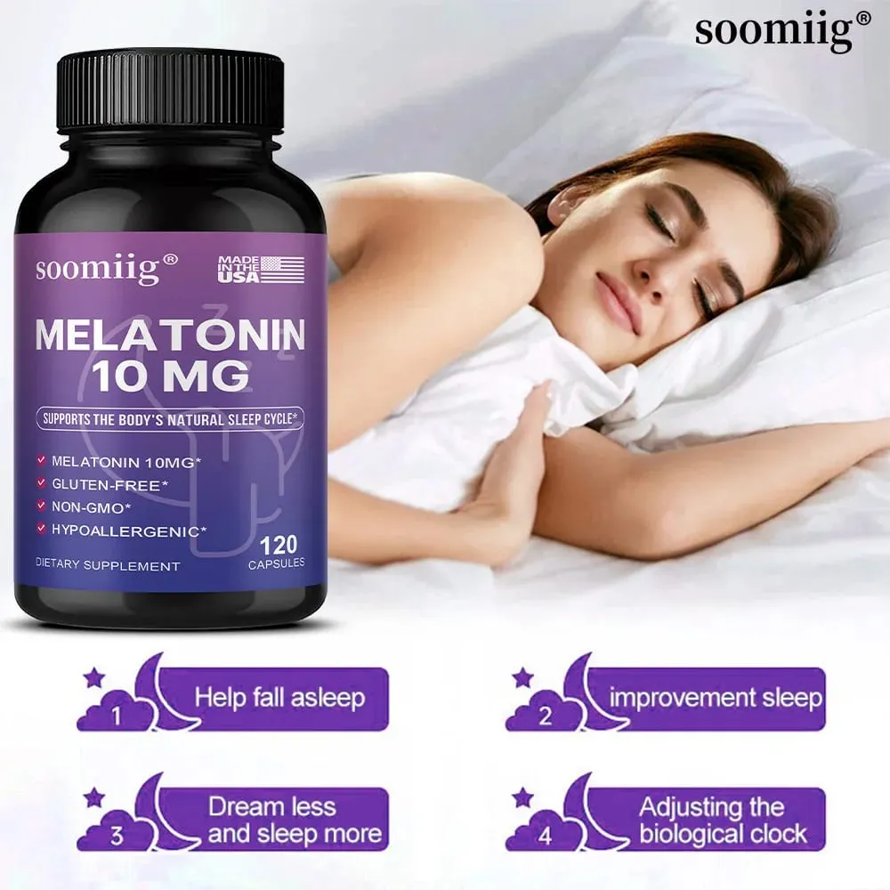 Melatonin 10mg Gummies & Capsules 30/60/120pcs - Fall Asleep Naturally Fight Insomnia Support Immunity & Improve Rest Quality — image 3