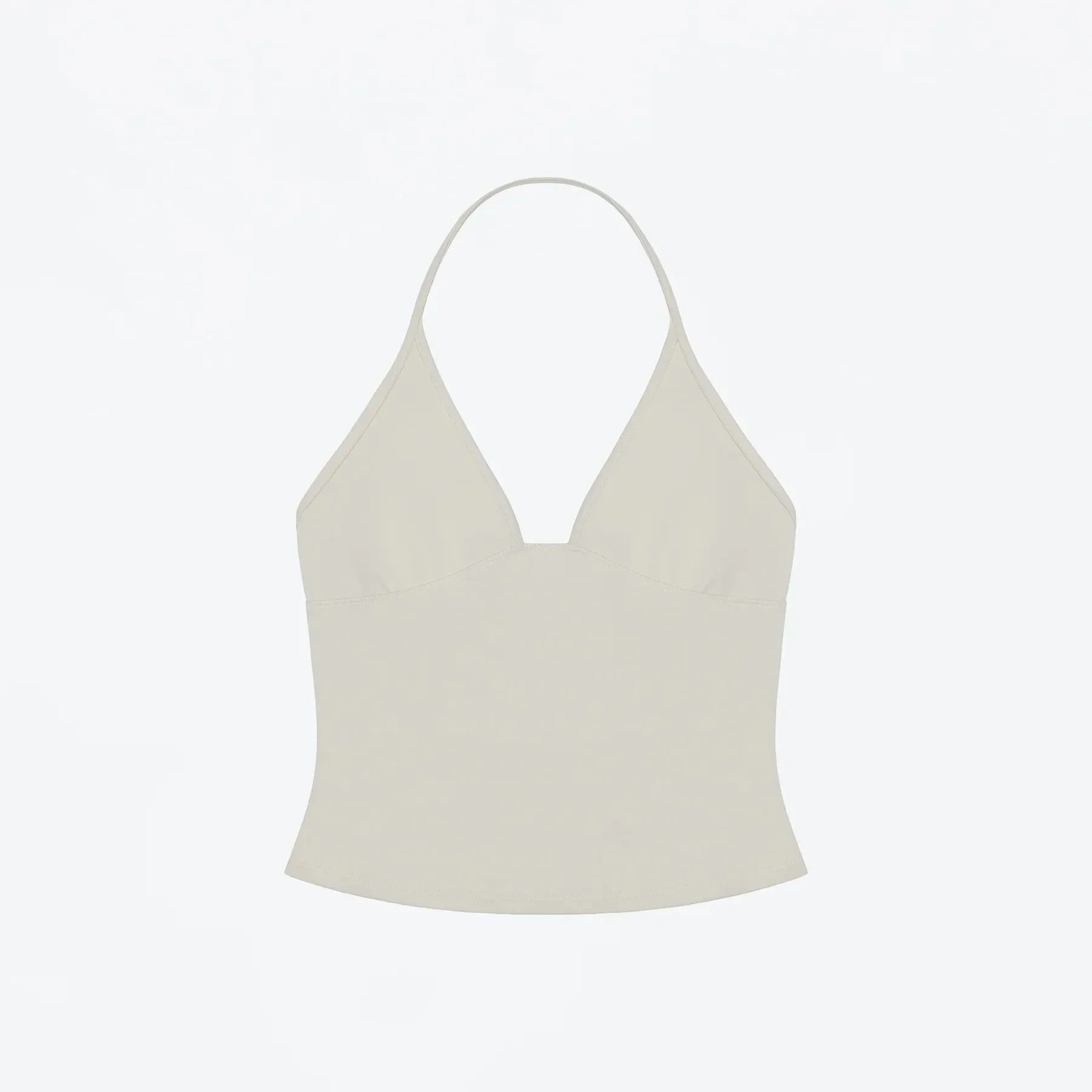 Tank Deep V Halter Neck Camisole Slim Fit Short Crop Top Tight-Fitting Waist-Cinching Backless Tank Top Versatile Outerwear Solid Color Base Shirt for a Spicy Look — image 11