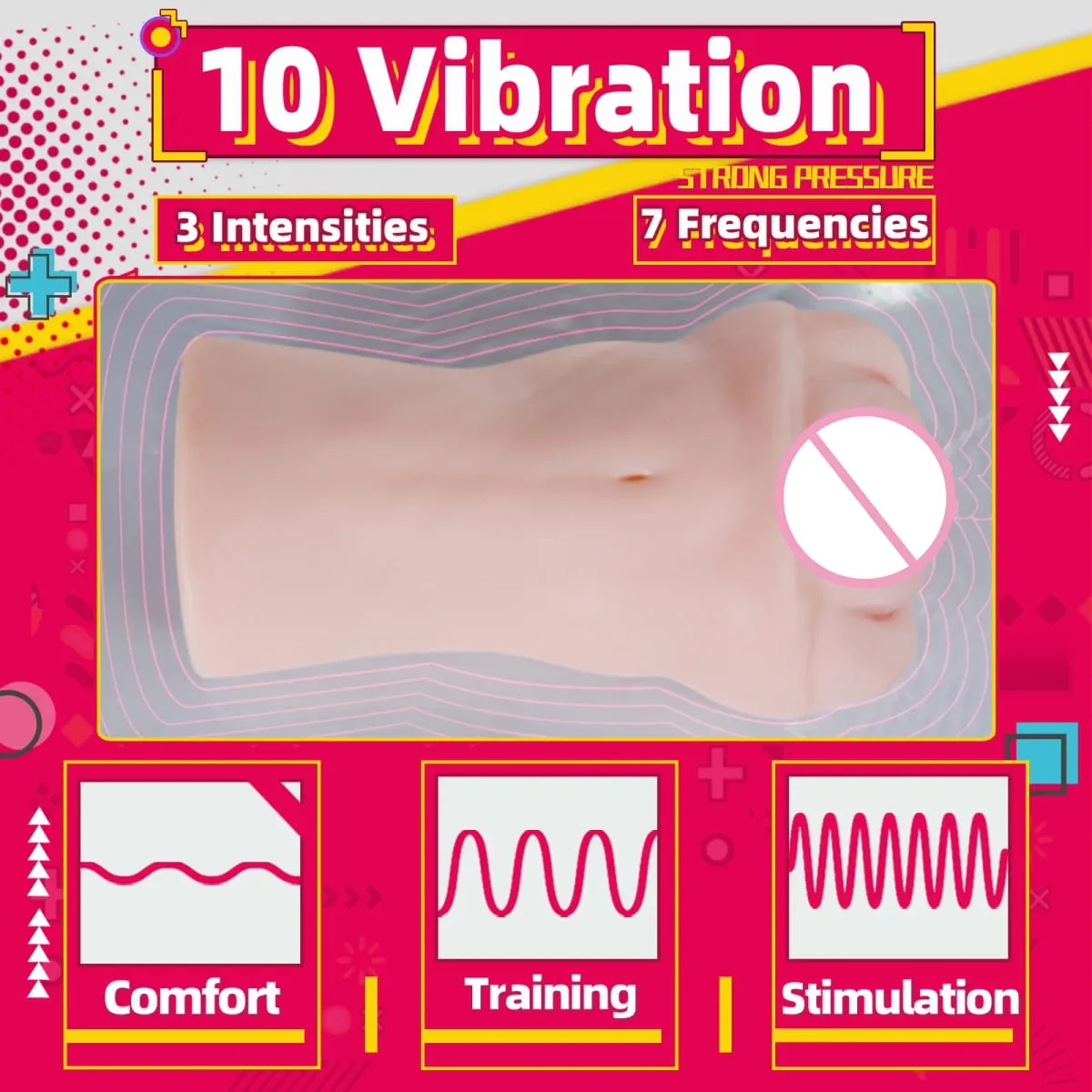 YUU Tight Vaginal Lifelike Masturbator for Men with Powerful 10 Vibration Sex Machine Onahole Dual Layer Firm Soft Waterproof — image 3