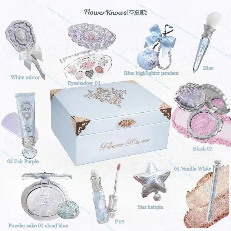 Flower Knows Shells Pearl Eyeshadow Essence Lèvres Miel Blush Joue Maquillage Avant 11 pièces ensemble