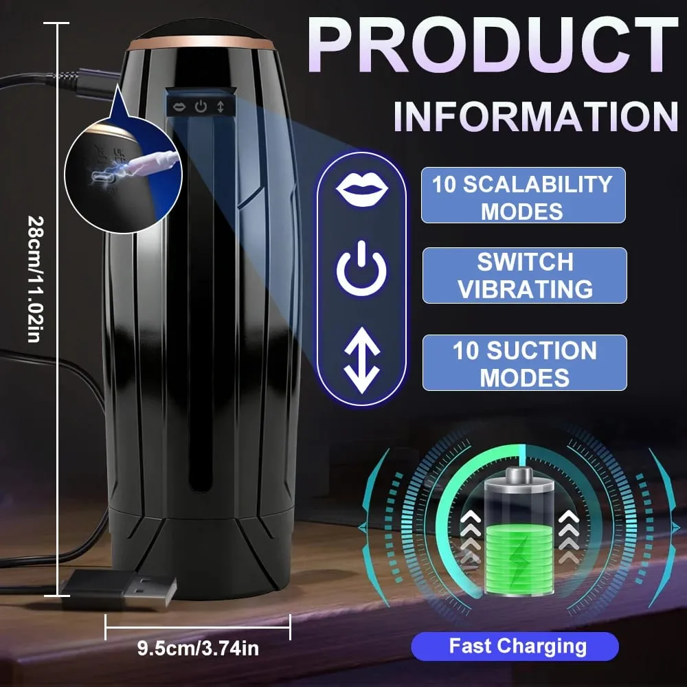 3 IN 1 Masturbator Cup Telescopic Sucking Vibration Pocket Pussy Blowjob Masturbation Enlargement Penis Pump Sex Toy For Men