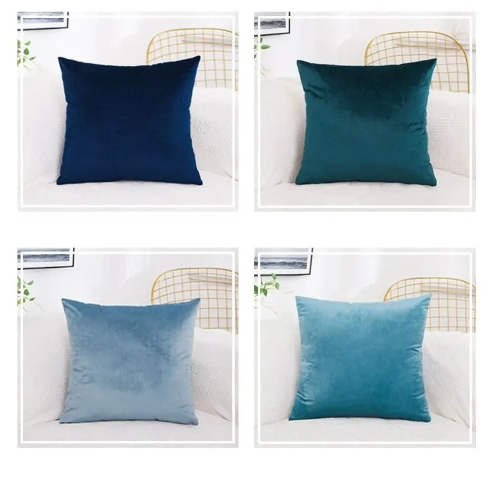 Solid Velvet Cushion Cover 30x50/45x45/50x50/55x55/60x60cm Decorative Throw Pillow Case for Home New Year — image 5
