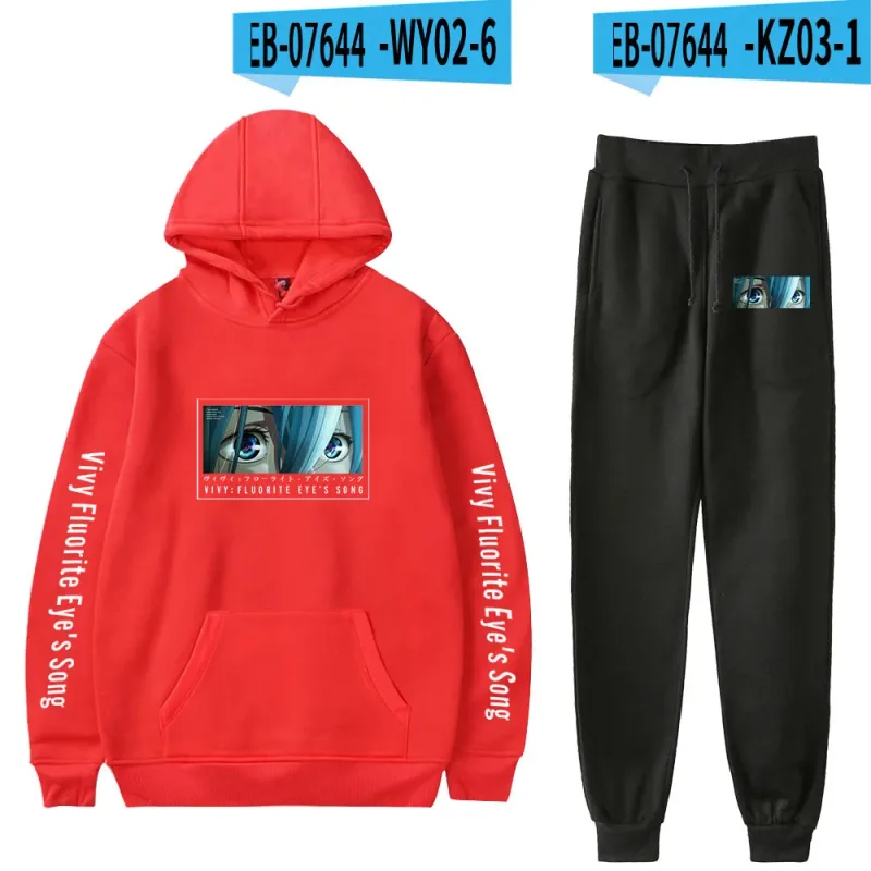 Harajuku Comfortable Vivy Fluorite Eye's Song Print Sweatshirt Sweatpants Hoodies+ Trousers Suit Boys/Girls 2 Piece Set Clothes — image 57