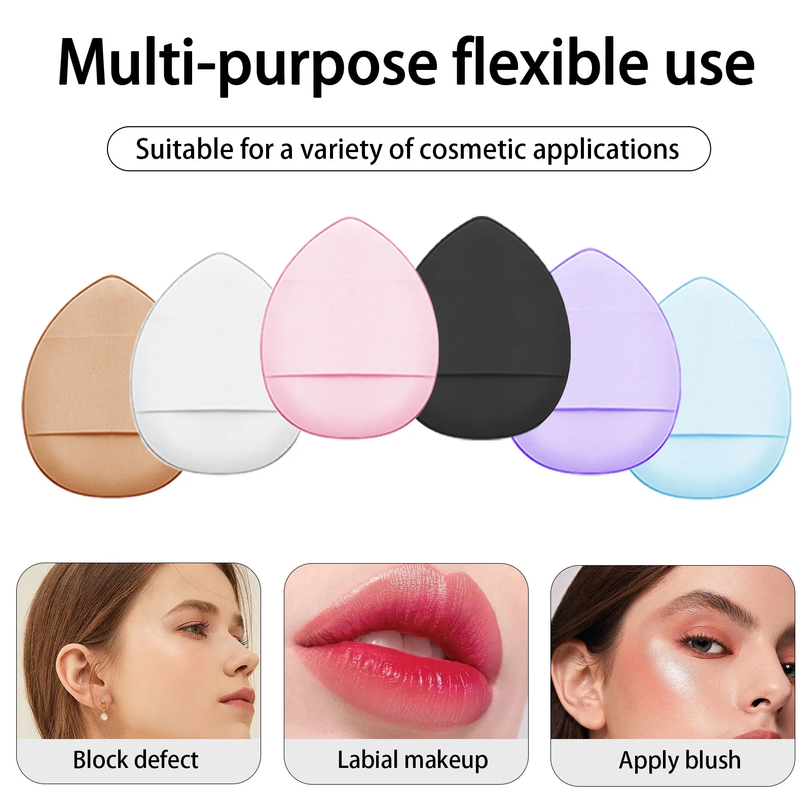 1pc Soft Make up brushes Foundation Powder blusher blending contour Professional High quality with powder puff with 6 fingers — image 5