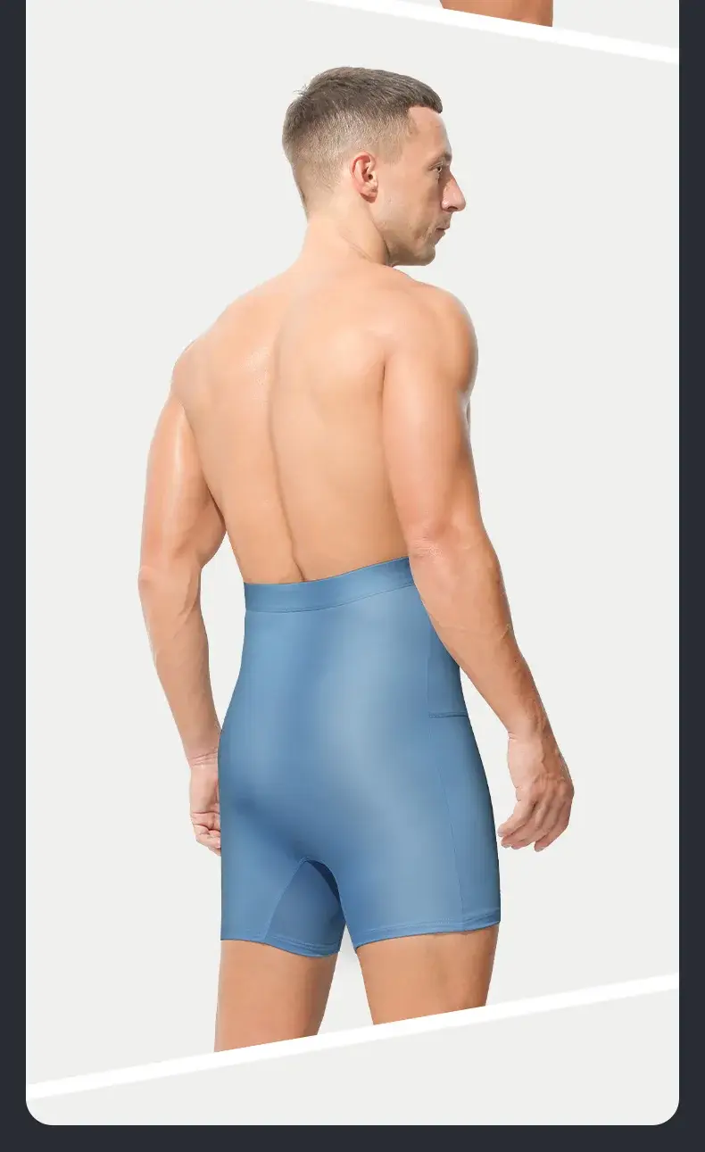 Men's sports underwear: high-waisted, belt-curving, plus-size, lengthened, anti-leg chafing, waist-protecting, flat-cut shorts — image 13