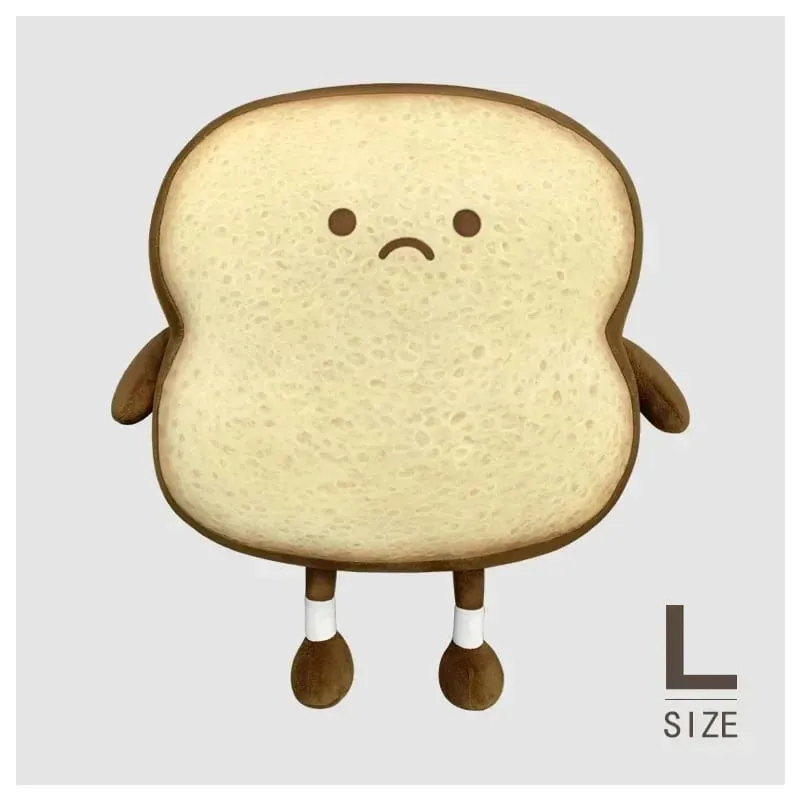 Soft Toast Shaped Stuffed Cushion Emotion Face Design Home Living Room Decoration Kids Daily Rest Practical Birthday Gift Pillow — image 13