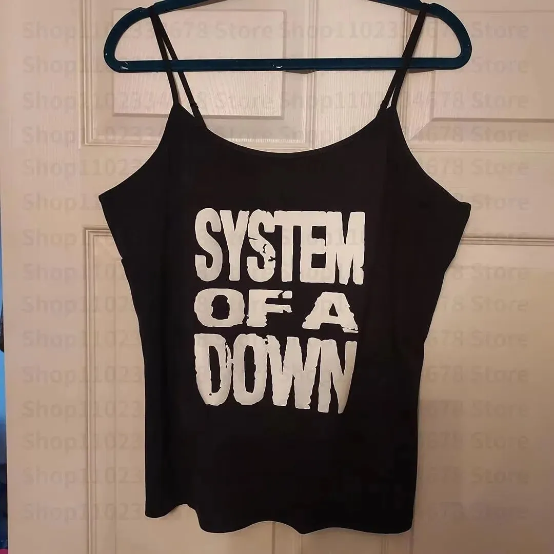 Women Gothic Spider Web Print Cami Tank Top Sleeveless Spaghetti Strap Y2K Slim Cropped Camisole Dark Punk Streetwear Tops