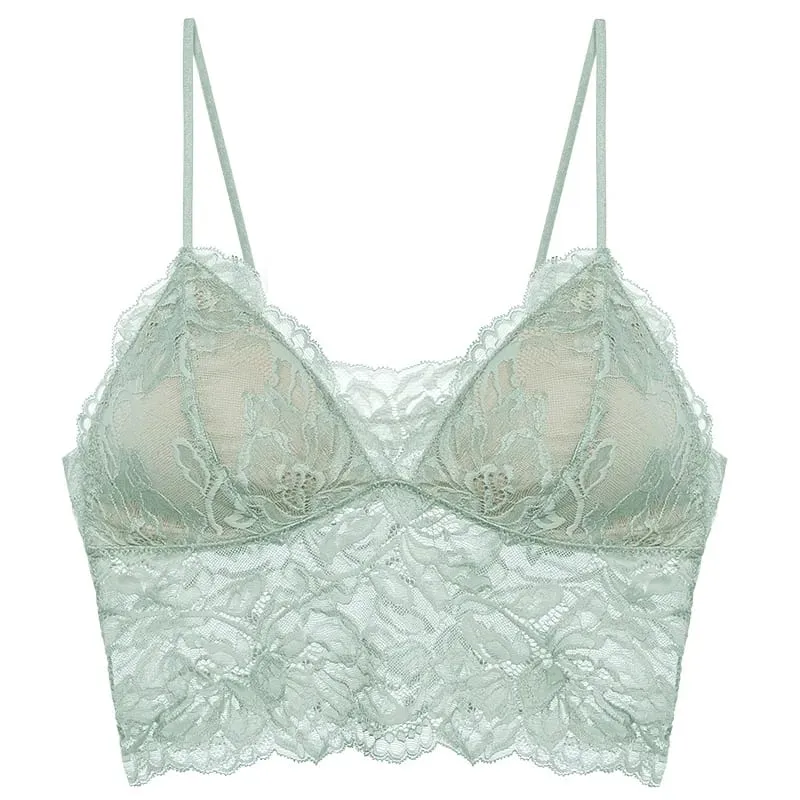 French Backless Bralette Sheer Lace Wireless Halter Top No Underwire Anti Nipple Show Comfort Bra & Tushy Set CA MOYISU Sexy Bra — image 8