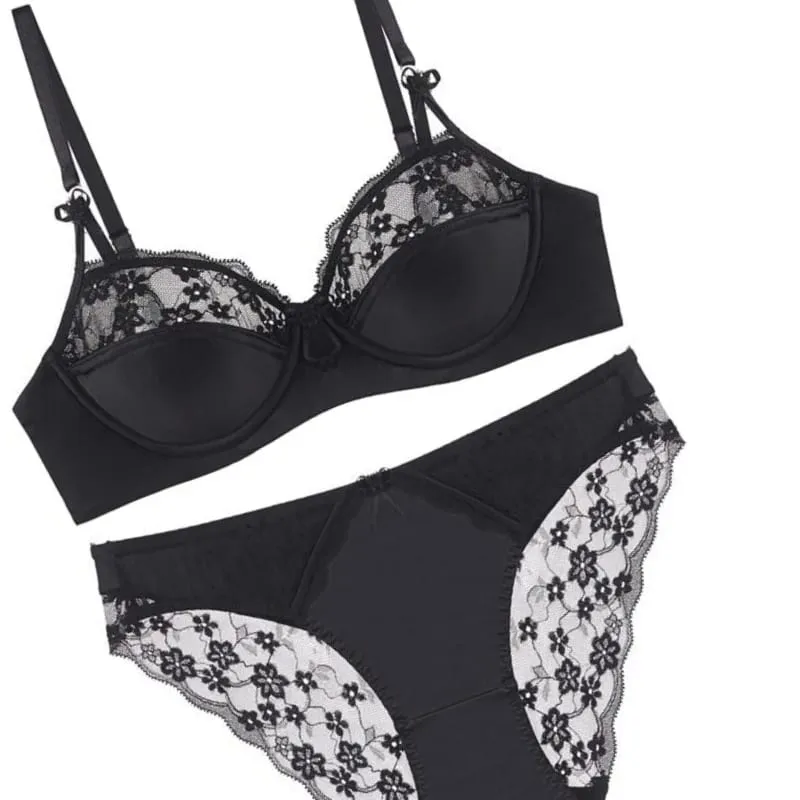 Ensemble de soutien-gorge français en dentelle pour femmes, demi-tasse fine, minimiseur pour gros buste, Push Up, Anti-affaissement, soutien latéral, confortable, ensemble de Lingerie quotidienne Sexy — image 3