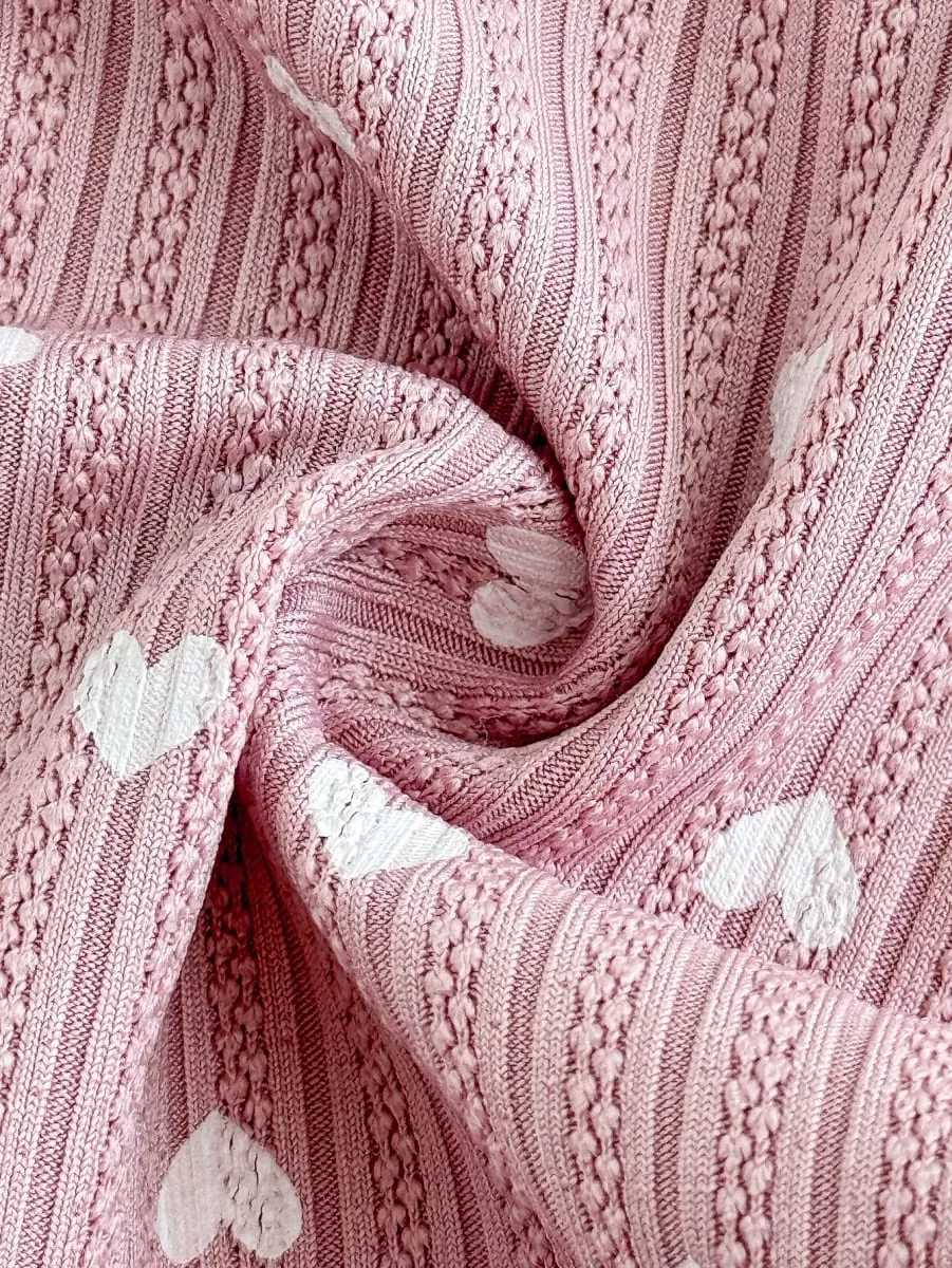 Women Pink Heart Print Lingerie Set Lace Mesh Trim Underwire Bra & Panties Soft Comfort Daily Intimates — image 6