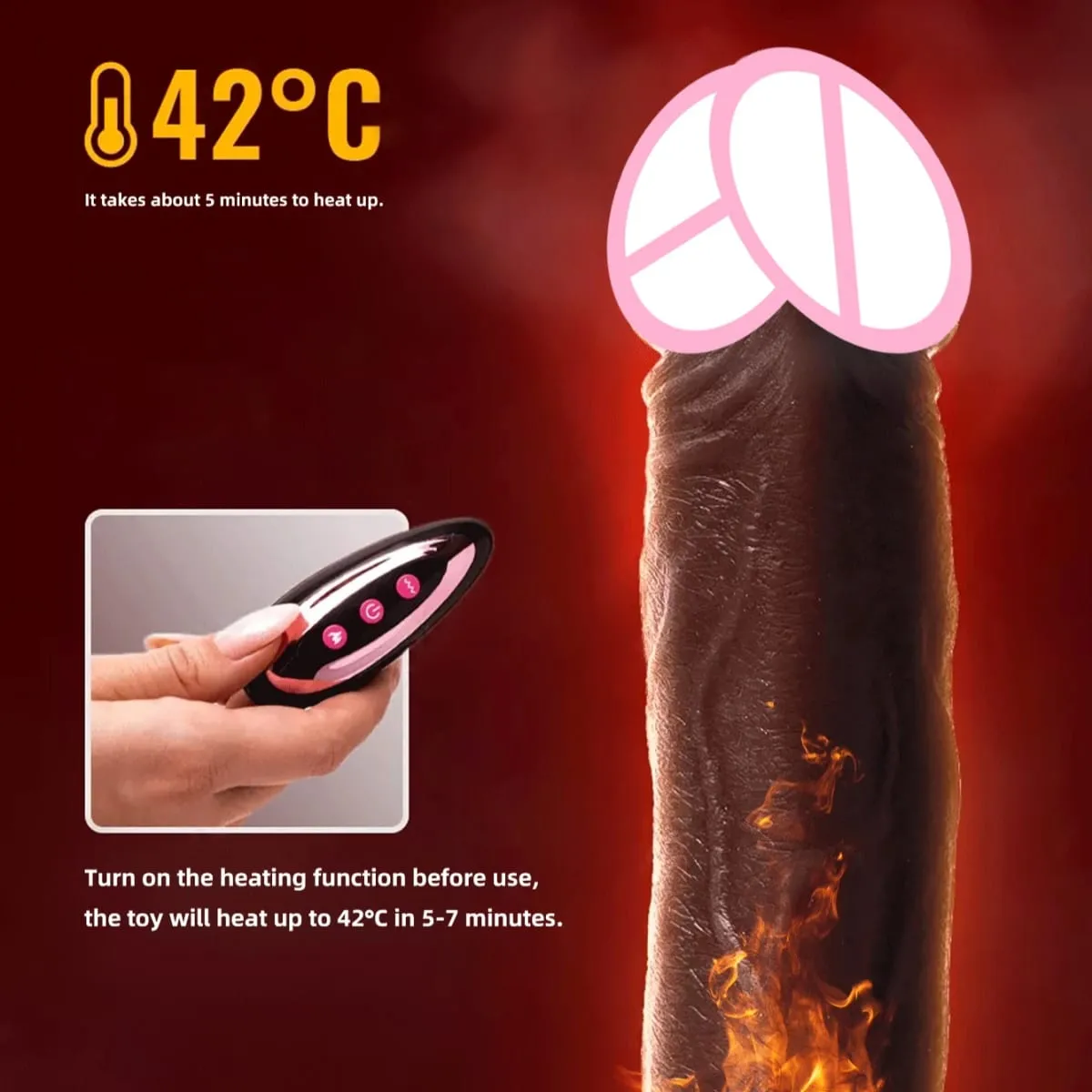 9 Vibration Modes 3 Stretching And 3 Shaking Modes Dildo Electric Female Sex Toy Silicone Dildo Telescopic Vibration Heating 18+ — image 4