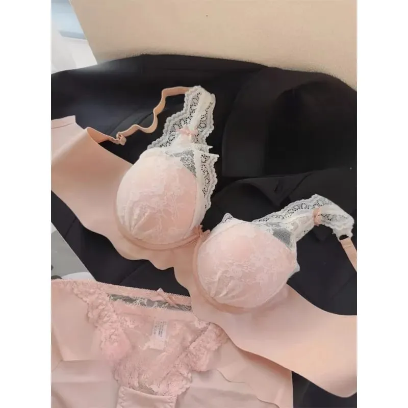 Set Bra Push Up Tanpa Wayar Wanita Dada Kecil Pakaian Dalam Seksi Bralette Selesa Set Seluar Dalam Ideal untuk Lapisan & Dipakai Setiap Hari