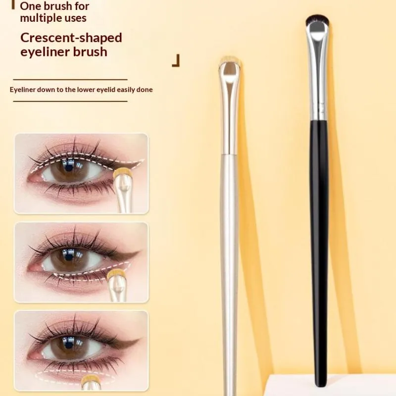 New 2Pcs Curved Eyeliner Makeup Brushes Eye Makeup Smudge Tools Precision Soft Eyeshadow Brush Thin Small Eye Cosmetic Tools
