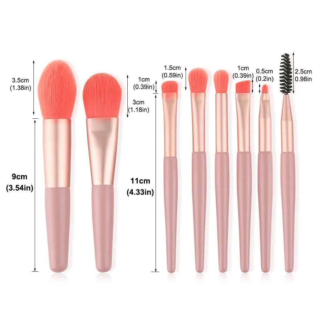8pcs/set portable Soft Bristle Make Up Brushes Premium Synthetic With Bag Eyeshadow Brush Eye Facial Beauty Foundation tool — image 5