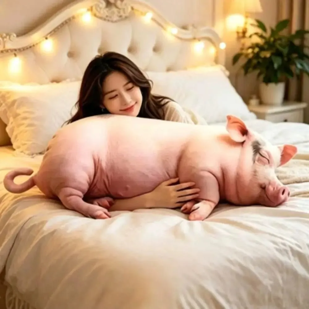 Plush Material Animal Body Pillow 40cm Size PP Cotton Filled Poultry Throw Pillows Cute Design Soft Texture Pig Keychain For Men — image 8