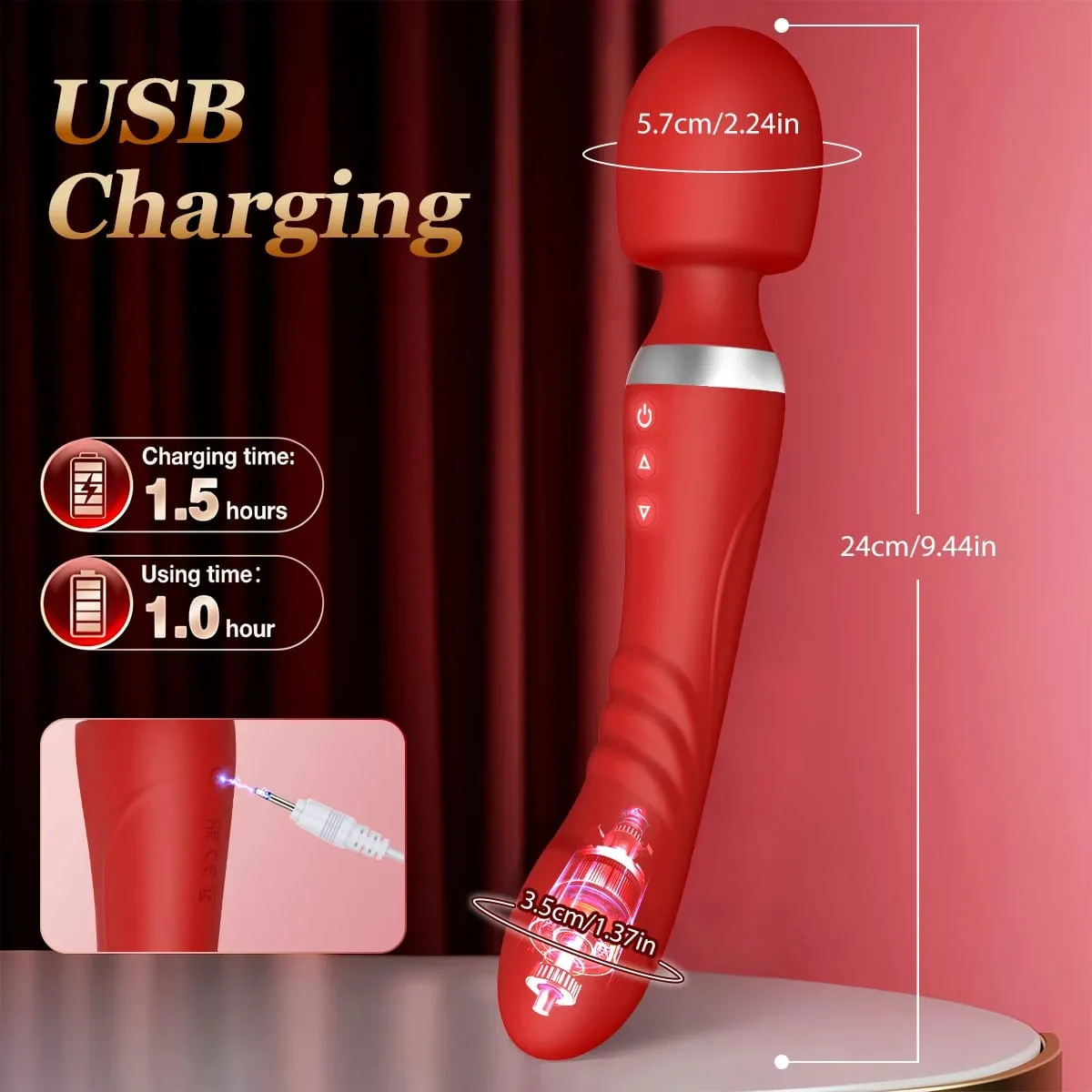2 IN 1 Powerful AV Vibrator Dildos Wand for Women 10 Modes Clitoris Stimulator G Spot Vagina Massager Adult Sex Toys for Woman