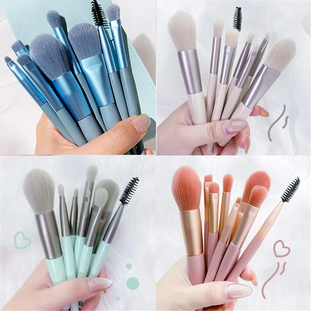 8pcs/set portable Soft Bristle Make Up Brushes Premium Synthetic With Bag Eyeshadow Brush Eye Facial Beauty Foundation tool — image 1